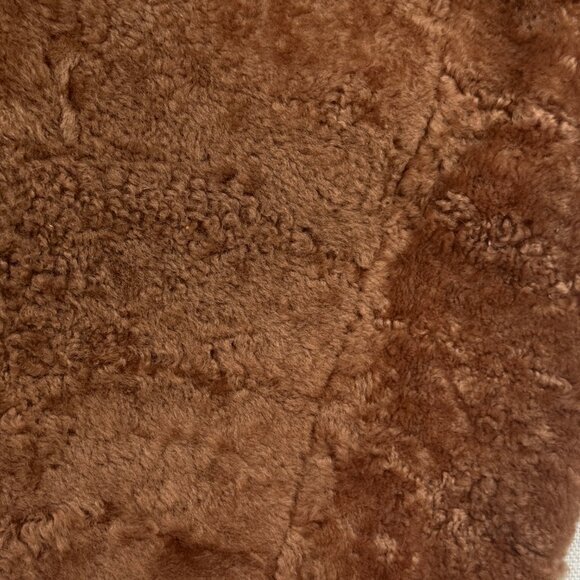 Vintage Faux Fur Shawl Collar Jacket Brown Hook Closure Plush Lined - Picture 5 of 16